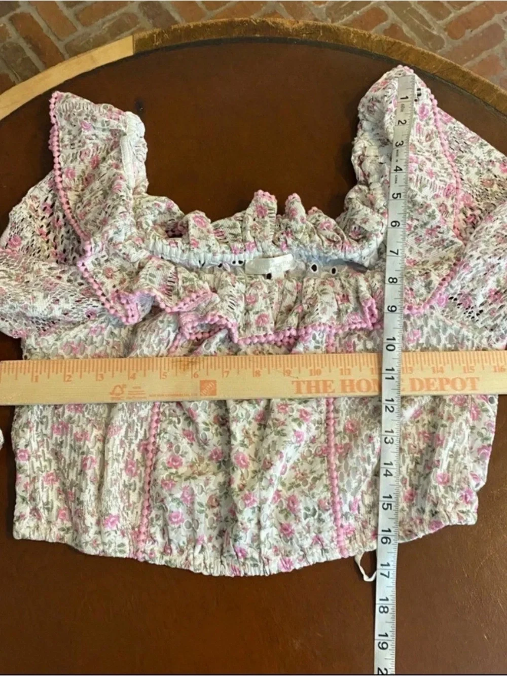 LOVESHACKFANCY dorabella crop cotton top in petunia pink size medium coquette